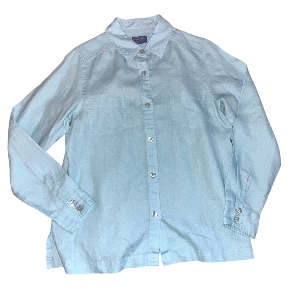 Pendleton Light Blue Casual Button Down Shirt - image 1